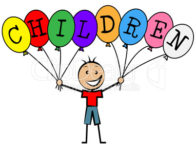 Children Balloons Indicates Toddlers Kids And Youngsters