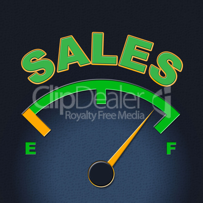 Sales Gauge Means Promotion Meter And Scale