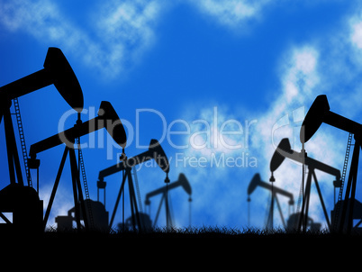 Oil Wells Represents Extraction Drill And Oilwell