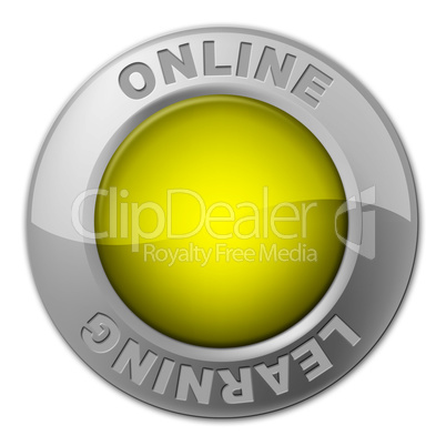 Online Button Represents World Wide Web And Knob