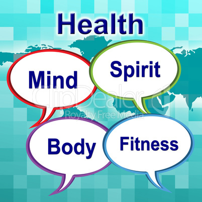 Health Words Indicates Well Healthcare And Wellness