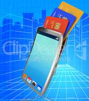 Credit Card Online Indicates World Wide Web And Bankcard