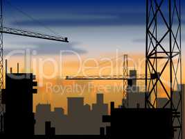 Building Plot Indicates City Construction And Metropolitan