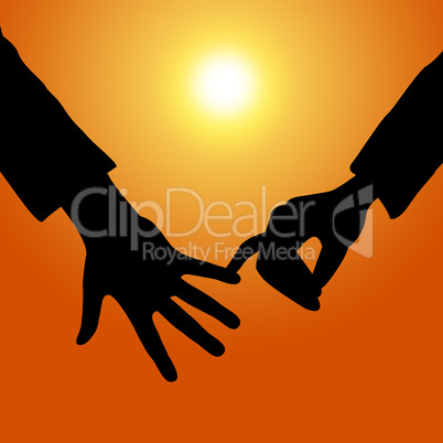 Holding Hands Shows Tenderness Together And Fondness