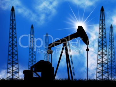 Oil Wells Means Power Source And Drill