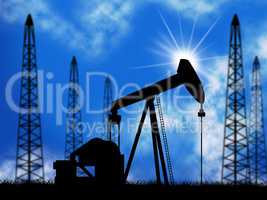 Oil Wells Means Power Source And Drill