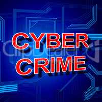 Cyber Crime Sign Shows Theft Spyware And Security