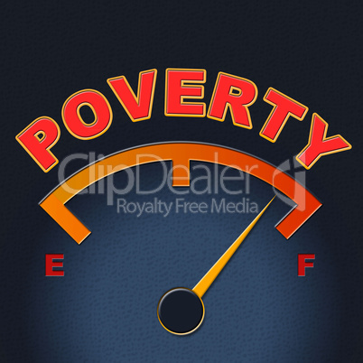 Poverty Gauge Shows Stop Hunger And Display