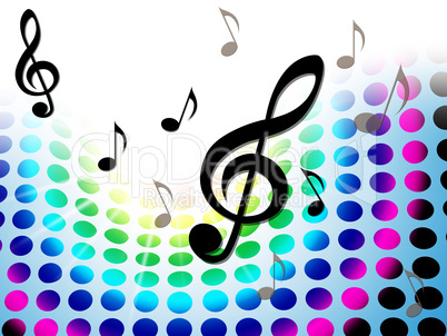 Music Background Shows Treble Clef And Composer