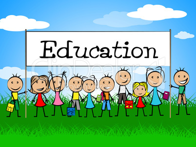 Education Banner Indicates Toddlers Kid And Learning