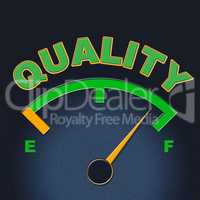 Quality Gauge Indicates Perfect Indicator And Satisfaction