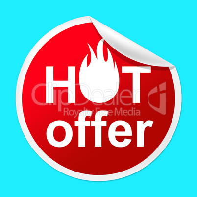 Hot Offer Sticker Means Number One And Cheap