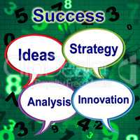 Success Words Indicates Thoughts Victory And Idea