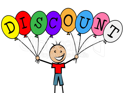Discount Balloons Represents Promotion Toddlers And Youngsters