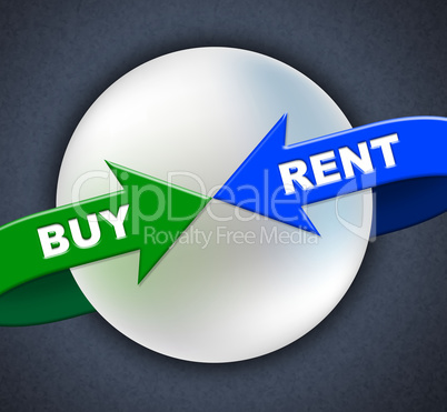 Buy Rent Arrows Indicates Lease Buyer And Purchase