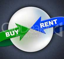 Buy Rent Arrows Indicates Lease Buyer And Purchase