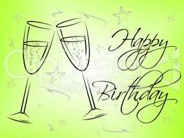 Happy Birthday Glasses Indicates Celebrating Celebration And Party