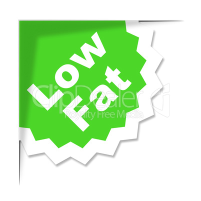 Low Fat Label Represents Weight Loss And Diets
