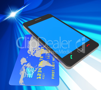 Credit Card Online Represents Web Site And Bankcard