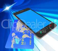 Credit Card Online Represents Web Site And Bankcard