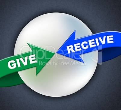 Give Receive Arrows Represents Present Donate And Take