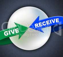 Give Receive Arrows Represents Present Donate And Take