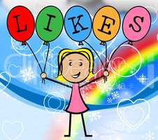 Likes Balloons Indicates Social Media And Bunch