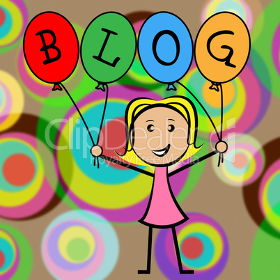 Blog Balloons Shows Young Woman And Kids