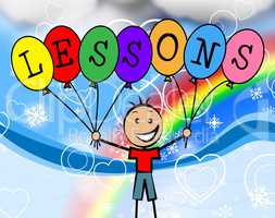 Lessons Balloons Represents Learning College And Train