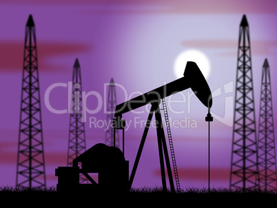 Oil Wells Means Power Source And Drilling