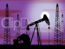 Oil Wells Means Power Source And Drilling