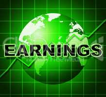 Earnings Graph Indicates Earns Incomes And Infochart