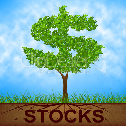 Stocks Tree Indicates Return On Investment And Banking