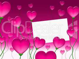 Heart Message Means Valentines Day And Communication