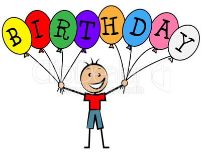 Birthday Balloons Indicates Congratulations Congratulating And Childhood
