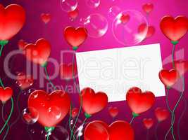 Heart Message Means Valentine Day And Correspond