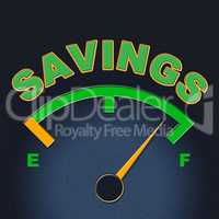 Savings Gauge Indicates Invest Monetary And Cash