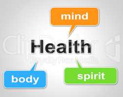 Health Words Represents Preventive Medicine And Care