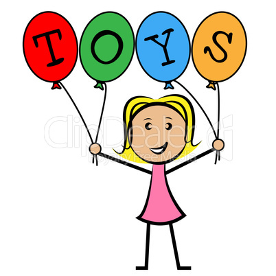 Toys Balloons Indicates Young Woman And Kids