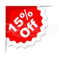 Fifteen Percent Off Means Discounts Offer And Save