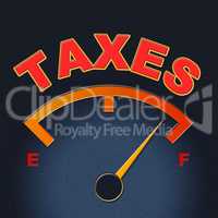 Taxes Gauge Represents Irs Duties And Taxation