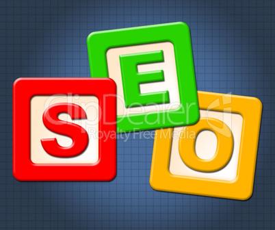 Seo Kids Blocks Shows Optimization Youngsters And Childhood