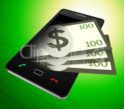 Phone Dollars Represents World Wide Web And American