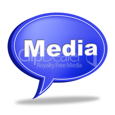 Media Speech Bubble Shows Promotional Promotion And Reduction