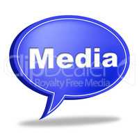 Media Speech Bubble Shows Promotional Promotion And Reduction