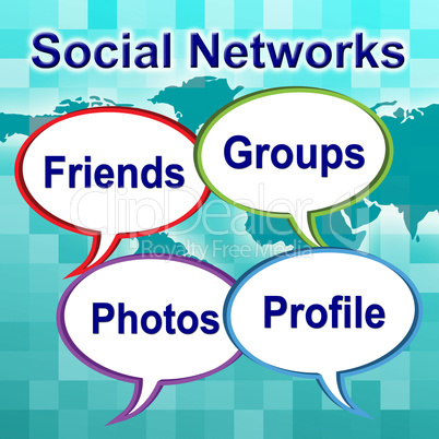 Social Networks Words Means News Feed And Forums