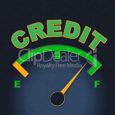 Credit Gauge Represents Debit Card And Bankcard