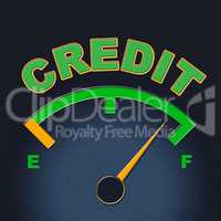 Credit Gauge Represents Debit Card And Bankcard
