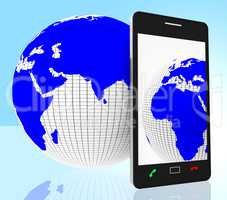 World Phone Indicates Web Site And Cellphone