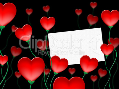 Heart Message Indicates Valentine Day And Communicate
